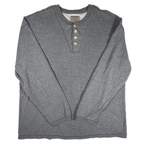 Abercrombie and Fitch Mens Large Gray Long Sleeve‎ Henley Cotton Shirt Heathered
